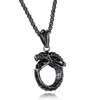 WULZST Ouroboros Eternal Circle Pendant Necklace for Men Retro Stainless