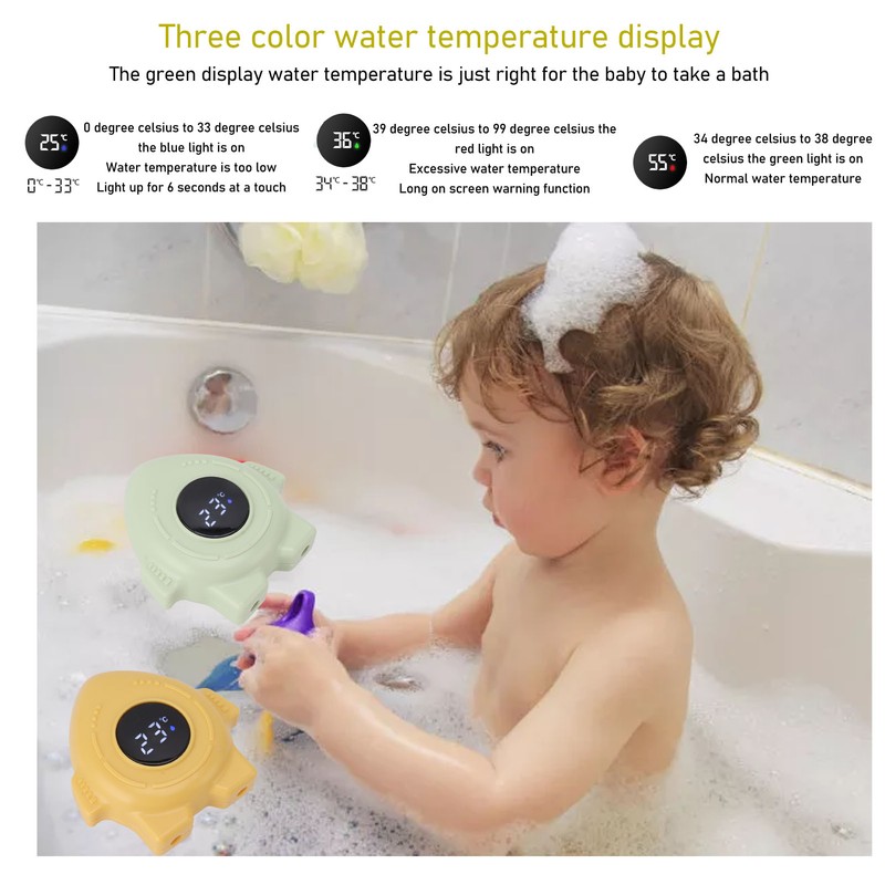 Baby Bath Thermometer Intelligence Electronic Digital Water Temperature Thermometer Yellow