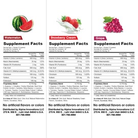 Alpine Innovations Body Fuel Focus + Energy - Great Tasting Supplement Made to Enhance Focus and Provide Energy Without The jitters. (15 Pack Variety, 5 Watermelon, 5 Strawberry Cream & 5 Grape)