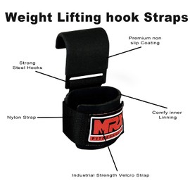 MRX Power Weight Lifting Straps Wrist Support Heavyduty Gym Training Bandage Cordura Hook Deadlifting Wraps Blue