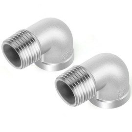ERGAOBOY 5 Pcs 1/2" Male to 1/2" Female BSP Pipe Fittings 304 Stainless Steel 90 Degree Elbow Connectors