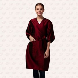 Beauty Salon Makeup Gown 3/4 Sleeve Robe 2-Color Wine
