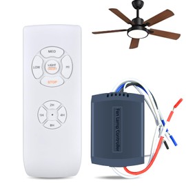 CLVIZCXOM Wireless Ceiling Fan Lights Remote Control Kit, Timing 110V 230V 240V Fan Lamp Controller RF Transmitter and Receiver 50m, 3 Speeds for Living Room [Energy Class A+++]
