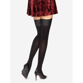 Merry Style Womens Opaque Hold Up Stockings MS 632 60 DEN (Black, M/L)