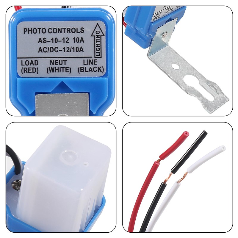 2pcs AC DC 12V 10A Automatic Photocell Switch On/Off Photocell