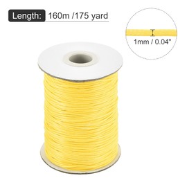 sourcing map Waxed Cord 1mm Waxed Polyester Cord 175 Yard Wax String for Bracelet Making,Necklaces, Beading,Jewelry Making and DIY Crafts(Light Yellow)