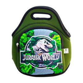Lonchera suave de Neopreno Jurassic World con correa expandible, almacenamiento y conservación de alimentos, lonchera escolar para niños.