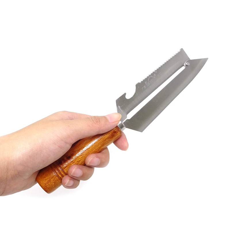 Honbay Sharp Multifunctional Stainless Steel Wooden Handle Knife Fruits Peeler