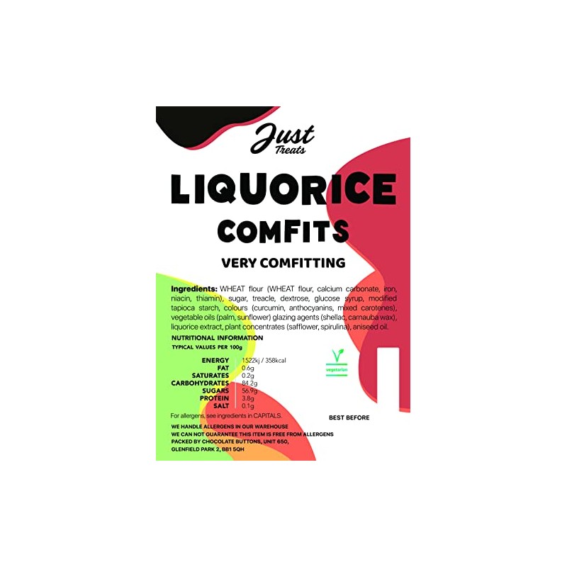 Just Treats Liquorice Comfits (500g Share Bag)…
