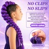 Purple Braids Ponytail 26" Pre Braided Hair for Halloween Costume