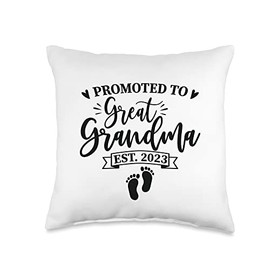 Smarty Pants Designs Promoted to Grandma est. 2023 Grandmother Gift Throw Pillow, 16x16, Multicolor