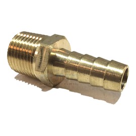 EDGE INDUSTRIAL 3/8" Hose ID to 3/8" Male NPT MNPT Straight Brass Fitting Fuel/AIR/Water/Oil/Gas/WOG