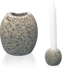 XIOFU Handmade River Stone Candle Holders - Natural Uneven Pebble Tealight Holders Set of 2 for Wedding Centerpiece, Boho Home Decor, Spa Relaxation