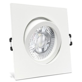 trendlights24 Carree-C LED Recessed Spotlights 230 V White Square 3 Levels Dimmable Extra Flat 35 mm Set of 5 Neutral White 5 W LED Spots, Ceiling Spotlights Swivelling