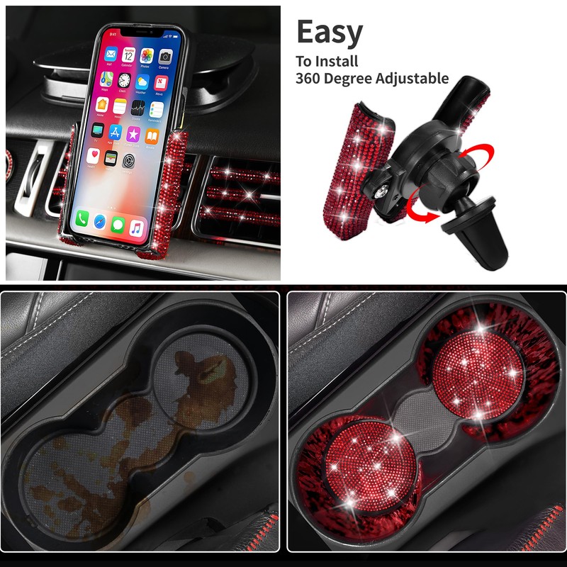 CAR PASS 23 PCS Bling Diamond Car Accessories Set for