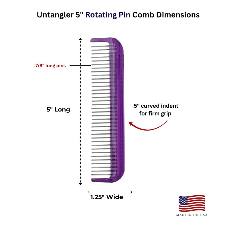 Untangler Pet Comb (5", Royal Purple)