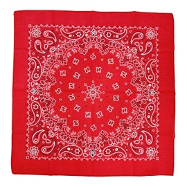 HankieWorld Single Pack Bandanas 60s Premium Cotton Soft Thin Handfeel Large Handkerchief for Men and Women(Red)