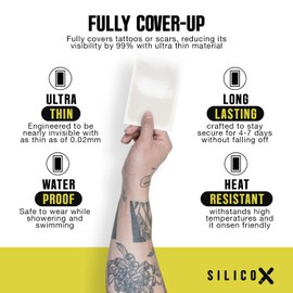 Waterproof Vitiligo Birthmark Tattoo Cover Sticker (Brown Skin Tone, 6Pcs) - Onsen Friendly Sticker, Sweatproof Tattoo Cover-Up, Breathable Concealer Sticker by SilicoX