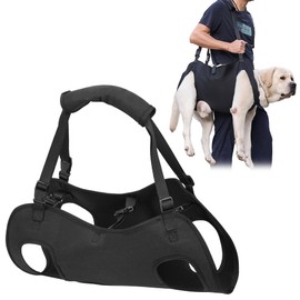 Yuragim Dog Carrying Aid, Portable Dog Harness Stairs Adjustable Carrying Aid Harness Lifting Harness for Hind Legs Hip Support with Handles Safety Support for Disabled, Injured Dogs