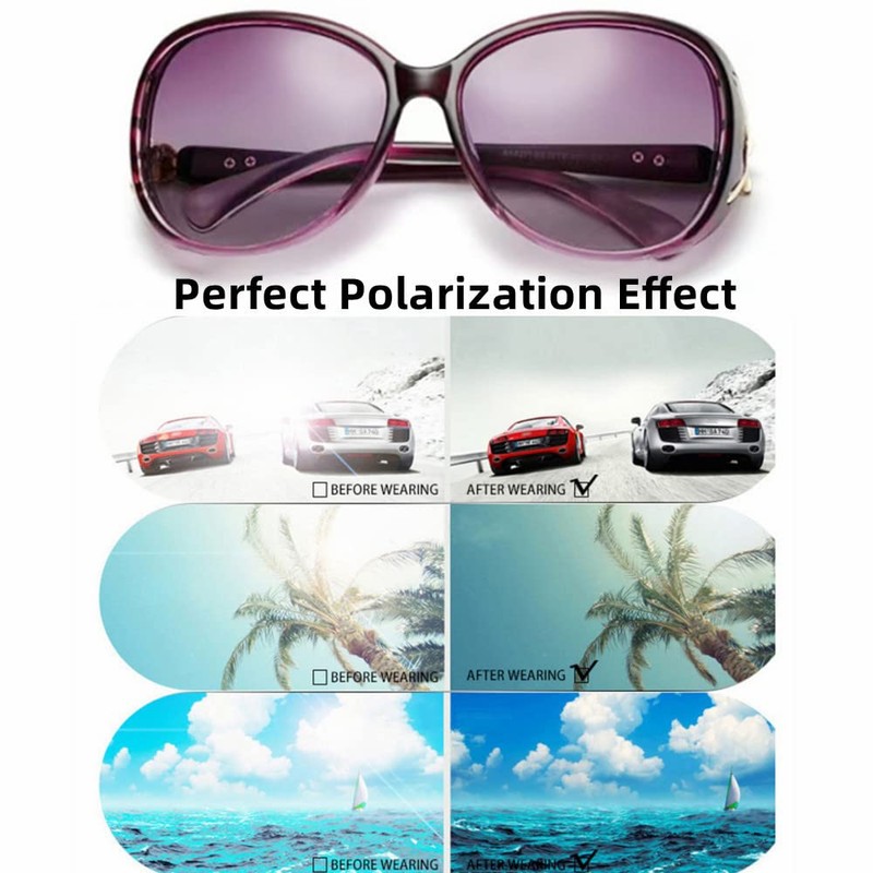 LNTICB Women's Polarised Sunglasses Large Frame Glasses UV400 Protection Classic