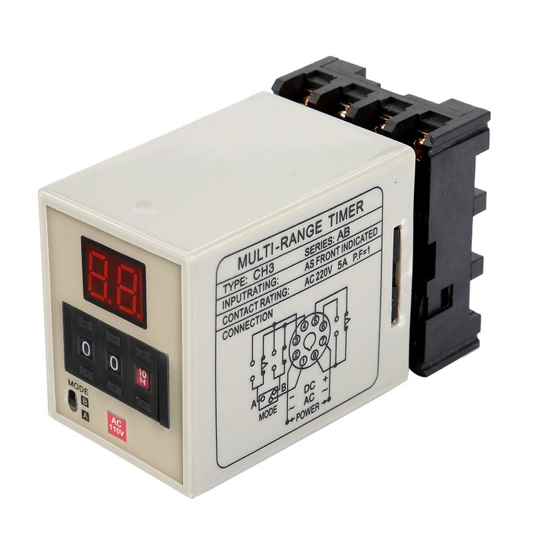 AH3-DM Dual Mode Delay Timer Relay 0.01S-99H LED Display (AC