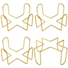 Hordion - Juego de 4 posavasos de metal, 4.5 pulgadas de hierro dorado para juegos de costa cuadrada o redonda, apto para 4 a 7 posavasos