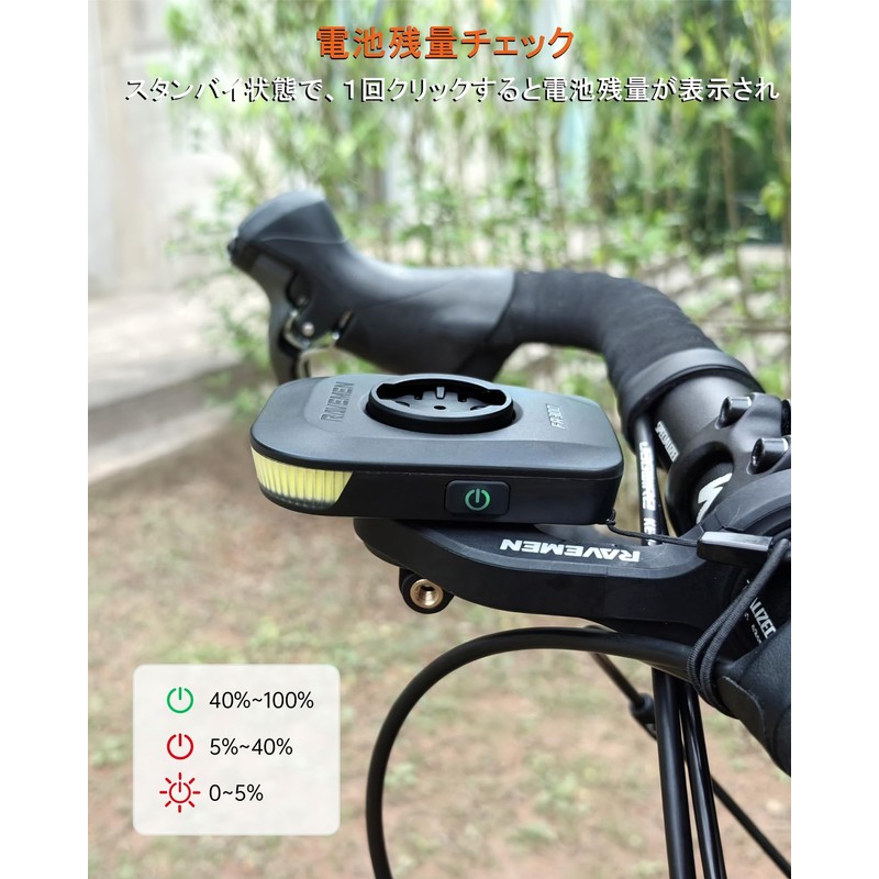 RAVEMEN FR300 Front Light,Bicycle Light,Road Bike Light,IPX6 Cyclocomputers Light,300 Lumens,