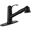Derengge Matte Black Kitchen Faucet,Single Handle Pull Out Kitchen Faucet