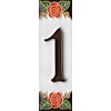House Numbers, Italian Ceramic Numbers & Letters Tiles Orange Rose