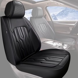 YORKNEIC Seat Covers Front Set for Ford Maverick 2022 2023 2024: Breathable Leather Car Seat Covers (2 Front Set, Black)