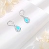 LOOVE Sterling Silver Turquoise Earrings for Women Dangling Flower Earrings
