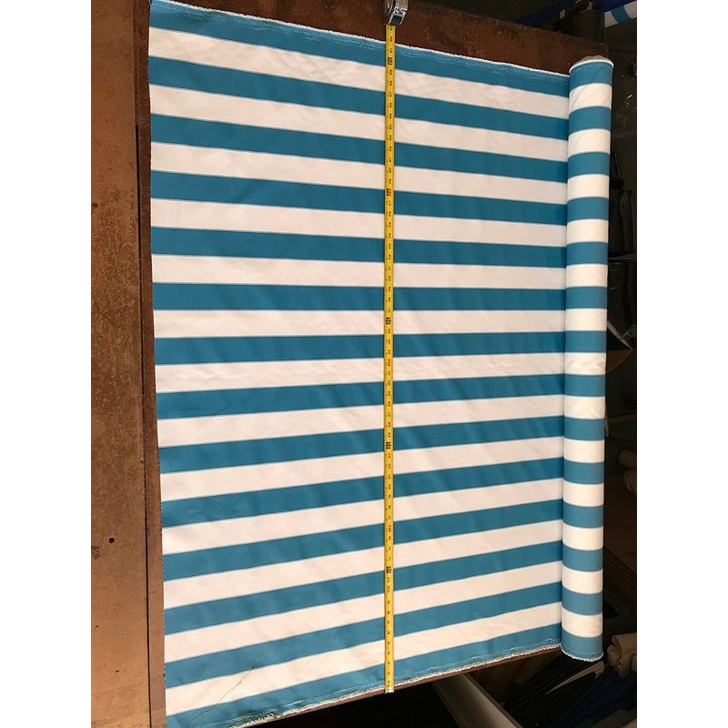 STRIPE CANVAS AWNING FABRIC WATERPROOF OUTDOOR FABRIC 60" Blue/WHTE (1