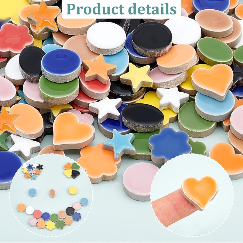 PandaHall Mosaic Tiles Ceramic Mosaic Pieces Accessories for Home Textiles