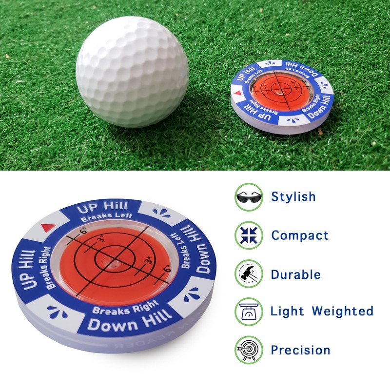 KeoPuals Golf Green Reader - Golf Ball Markers with Level