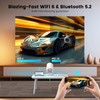 [Electric Focus]Mini Portable Projector with 4K Support, Bluetooth 5.4 WIFI6,