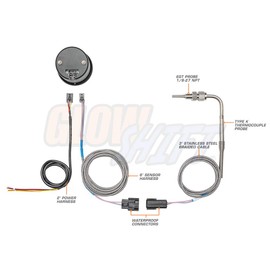 GlowShift 10 Color Digital 2200F Pyrometer Exhaust Gas Temp Gauge Kit - Includes 1/8-27 NPT Type K EGT Probe & Wiring - Multi-Color LED Display - Tinted Lens - for Car & Truck - 2-1/16" (52mm)
