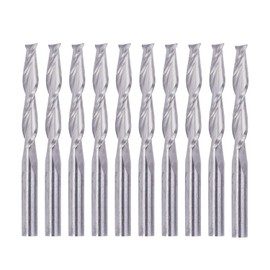 Gasea 10Pcs 1/8" Shank 3.175 x 22mm Carbide Flat Nose End Mill CNC Router Bits 2 Flute Spiral End Milling Cutter for Acrylic PVC MDF Wood