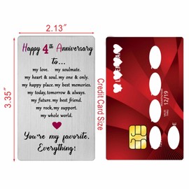 Viayen 4 Year Anniversary Card for Men Women Him Her- Happy 4th Four Fourth Anniversary Keepsake Gifts for Husband Wife