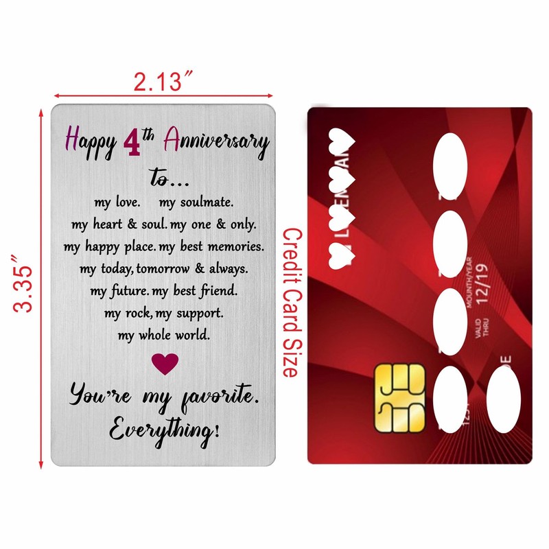 Viayen 4 Year Anniversary Card for Men Women Him Her-