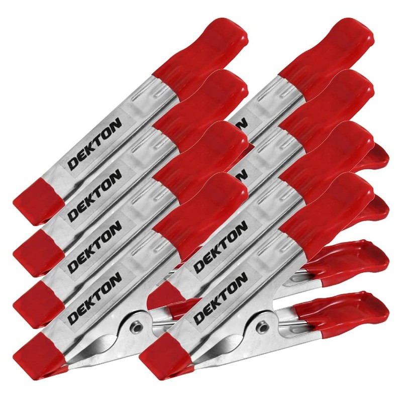 DEKTON DT60652 8 Pack Clamps 2", Silver/red, 20mm jaw Spread