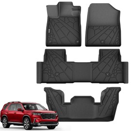KARPAL Floor Mats for Honda Pilot 2023 2024 2025, All Weather Protection TPE Floor Liners Accessories Car Mats, Front & 2nd Row & 3rd Row