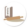 CafePress Rolling Pin & Flour 5.5" Round Car Magnet Magnetic