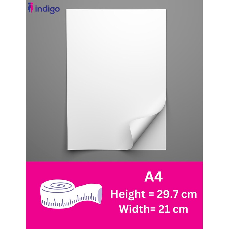 indigo® Multipurpose White A4 Sticker Labels-Inkjet, Laser, Copier-Versatile Sticker Labels