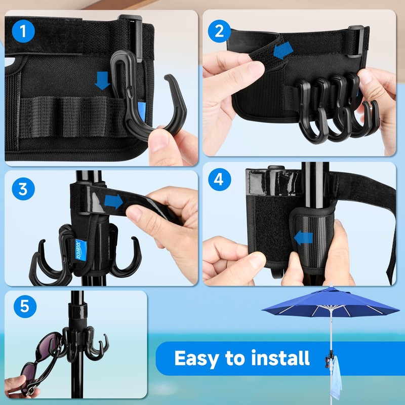 Xxerciz Beach Umbrella Hanging Hook, Backyard Umbrella Pole Hanging Holder