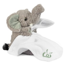 Living Nature Baby Elephant Stuffed Animal Plush Toy | Includes Blanket | Fluffy and Cuddly Safari Animal | Soft Toy Gift for Newborns And Babies | Naturli Eco-Friendly, Grey