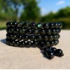 Unbranded Rainbow Black Obsidian 108 Mala Prayer Beads Necklace Healing