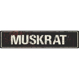 Muskrat Black Grunge Style Rustic Vintage Look 8" Wide Decal Bumper Sticker for use on Any Smooth Surface
