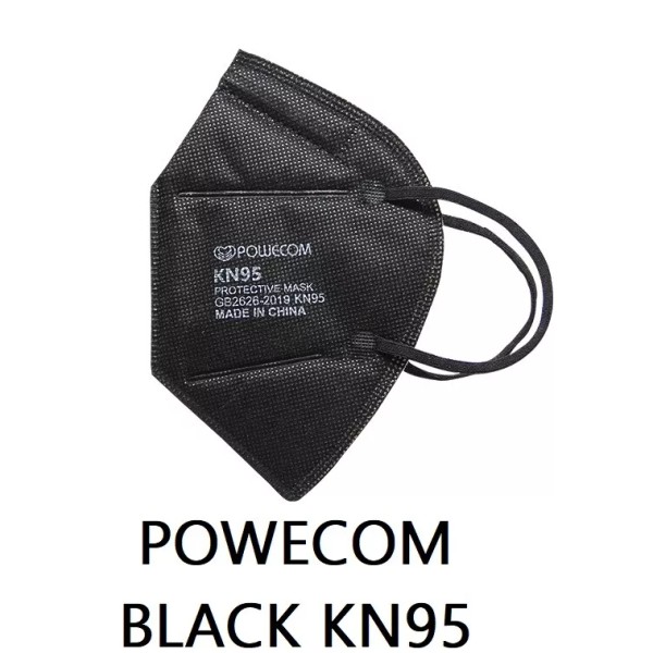Powecom KN95 Protective Black Face Mask Respirator GB2626-2019 NEW EXP