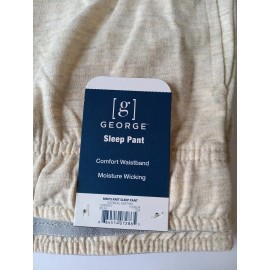 George Men's Size XL Oatmeal Heather Cream Knit Sleep Pant With Pockets NWT