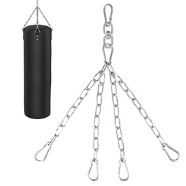 4-Strand Punch Bag Suspension Chain, 360 Degree Rotation Chain Suspension for Punch Bags, 49.5 cm Stainless Steel Chains for Hanging Punch Bags, Steel Chain for Punch Bags, Maximum Load Capacity 70 kg